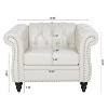 GDFStudio Wright Faux Leather Button-Tufted Upholstered Chesterfield Chair with Birch Legs and Nailhead Trim - 4 of 4