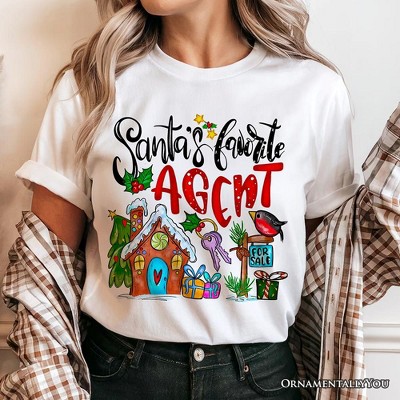 Santa’s Favorite Real Estate Agent T-Shirt, Festive Holiday Christmas Tee | OrnamentallyYou
