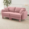 AENKYO Boucle Loveseat Sofa with Shell Armrests - Modular Sectional Sofa, 2-Seat Deep Seat Sofa for Living Room & Bedroom, Easy Assembly - 4 of 4