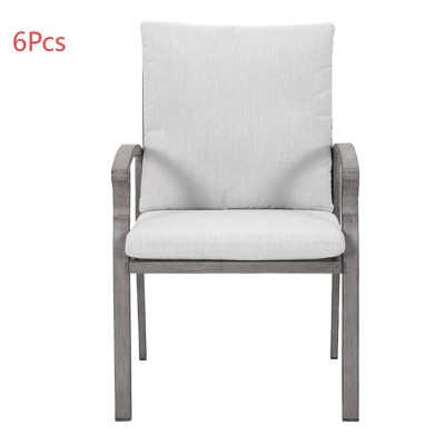 Cesicia 23.3 L x 24.9 W x 34.6 H Gray Dining Chairs 6 Pieces For Dinning room