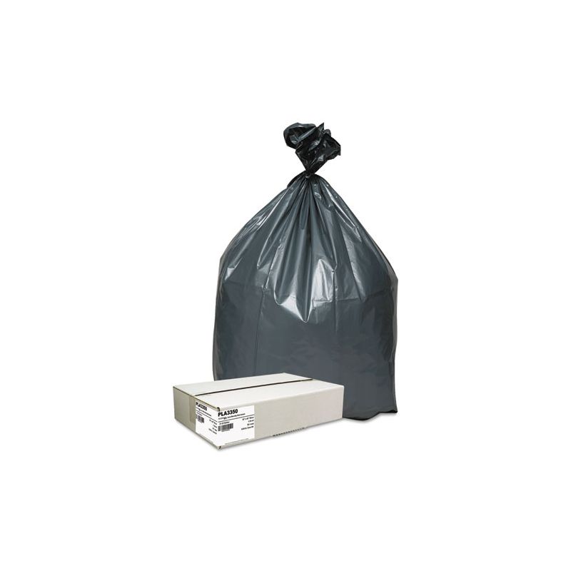 Platinum Plus Can Liners, 33 gal, 1.35 mil, 33" x 40", Gray, 10 Bags/Roll, 5 Rolls/Carton, 1 of 3