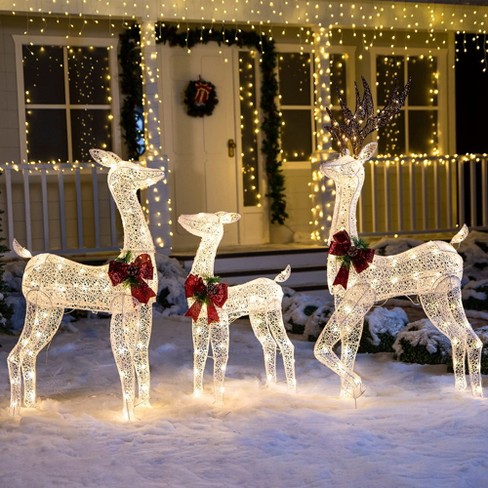 Christmas Decoration Lighted Deer 3 Piece, Light up Christmas