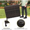 80 Gallon Outdoor Rattan Deck Box with Wheels, Waterproof Wicker Storage Box for Patio Cushions, Garden Tools, Pool Accessories, Brown - 4 of 4