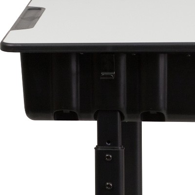 Adjustable Black and Gray Steel Student Desk