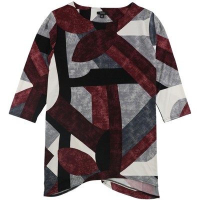 Alfani Womens Printed Swing Pullover Blouse