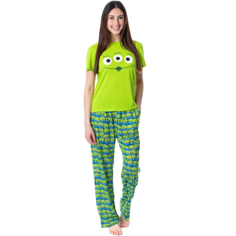 Disney Womens' Toy Story Movie Aliens Character Sleep Pajama Set Multicolored, 1 of 5