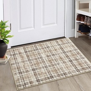 Nasitip Modern Geometric Plaid Area Rugs for Living Room Soft Low Pile Non-Sliping, Machine Washable - 1 of 4