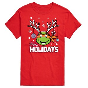 Men's - Teenage Mutant Ninja Turtles - Happy Holidays Short Sleeve Graphic T-Shirt - 1 of 4