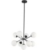 Elegant Lighting Jupiter 9 light Black and Frosted White glass pendant - 3 of 4