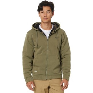 U.S. Polo Assn. Men's Full Zip Camo Lined High Pile Fleece Hooded Sweatshirt - 1 of 3