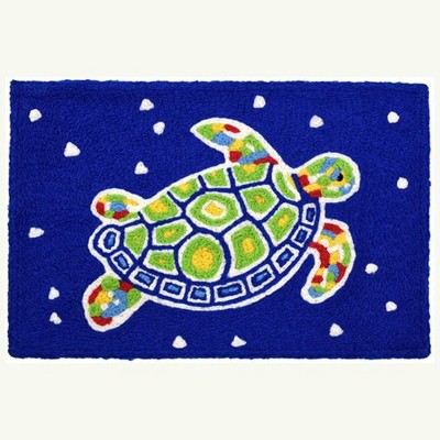 Jellybean Painted Turtle Doormat – Colorful Turtle Design, Machine Washable & Fade-Resistant, 20"x30"