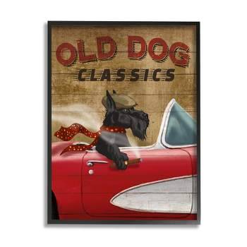 Stupell Industries Old Dog Classics Scottish Terrier Cigar Sports Car