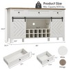 Farmhouse 59'' Buffet Cabinet with Storage, 33.4'' Tall Wood Rustic Sideboard with 3 Drawer, Adjustable Shelf and Removable Wine Rack - 2 of 4