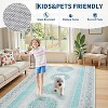 8x10 Light Blue Vintage Printed Living Room Rug,Large Washable Oriental Accent Carpet,Stain-Resistant Low Pile Non-Slip Mat for Dining Room,Bedroom - 4 of 4