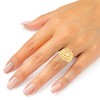 10k Yellow Gold 17.3mm Intricate Floral Filigree Ring - 3 of 4