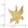 Black Bow Jewelry 14k Yellow Gold Flat Eagle Pendant, 18mm - 4 of 4