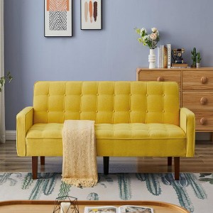 NicBex 73.62 Inch Linen Button Tufted Convertible Sofa Bed with Wood Legs for Living Room,Office,Apartment,Bedroom - 1 of 4
