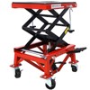 300 LBS Motorcycle Scissor Jack With 4 Wheels Heavy Duty Steel Hydraulic Jack Stand Portable Lift Table - 2 of 4