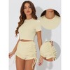 Allegra K Women's Summer Short Sleeve Top with High Waisted Drawstring Shorts 2-Piece Tracksuit Sets - 2 of 4