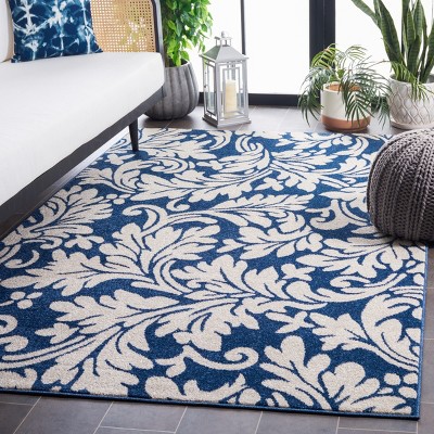 Ivory Floral Elegance 4' x 6' Reversible Synthetic Area Rug