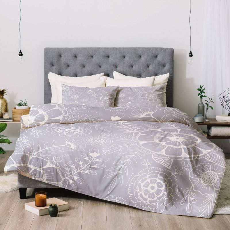 King RosebudStudio Light Floral Comforter Set - Deny Designs, 3 of 7