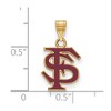 Black Bow Jewelry 14k Yellow Gold Plated Sterling Silver Florida State Seminoles NCAA Medium Pendant - 2 of 3