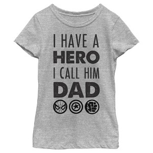 Girl's Marvel Father's Day Avengers Hero Dad T-Shirt - 1 of 4