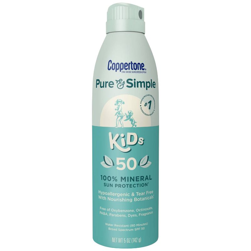 Coppertone Pure &#38; Simple Kid&#39;s Sunscreen Spray - SPF 50 - 5oz, 1 of 14