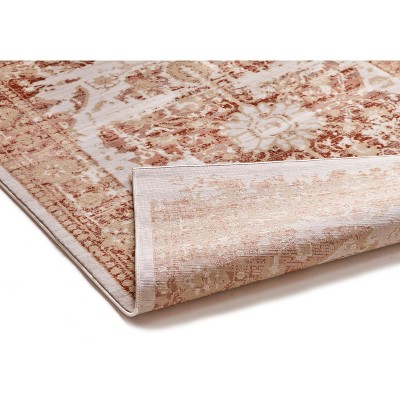 Copper Ombre Rectangular Medallion Synthetic Area Rug