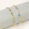 RMZ GOLD NYC 18K GOLD PLATED MARINER LIGHT BLUE EVIL EYE CRYSTAL ANKLET - 3 of 4