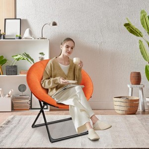 Comfy Saucer Chairs, Folding Reading Lounge Chair, Living Room Chair with Soft Thick Padded Seat & Metal Frame, for Kids Adults - 1 of 4