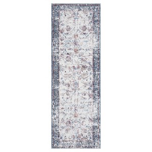 Washable Modern Abstract Indoor Area Rugs, Distressed Floral Print Non Slip Carpet for Home Office - 1 of 4