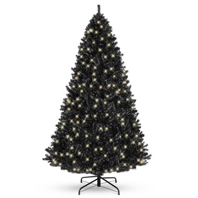 Best Choice Products 6ft Pre-Lit Artificial Black Christmas Tree Holiday Decoration w/ 947 Branch Tips, 350 Lights