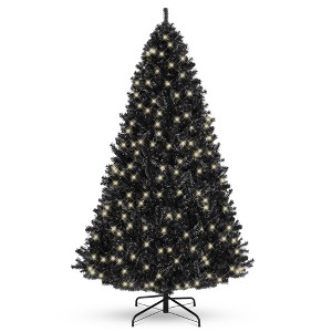 Best Choice Products Pre-Lit Black Christmas Tree, Artificial Holiday Decoration w/ Branch Tips, Incandescent Lights - 1 of 4