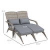 Aghana Digitals 2-Person PE Rattan Adirondack Chair with Removable Cushions, Footrests, High Back & - 3 of 4