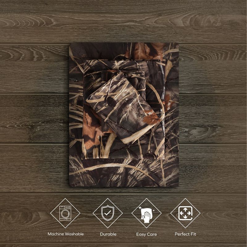 Realtree Max 4 Camo Bedding Full Sheet Set 4 Piece Polycotton Rustic Farmhouse Bedding for Lodge, Cabin & Hunting Bed Set – Camouflage Themed Bedroom, 3 of 9