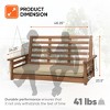 Jack Post Corp 4-Foot Taupe Olefin Cushioned Indonesian Hardwood Swing with Hand-Applied Dark Oil Finish and Hanging Chains, Brown - 2 of 4