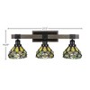 Toltec Lighting Tacoma 3 - Light Vanity in  Black/Painted Wood with 7" Grand Merlot Art Glass Shade - 2 of 2