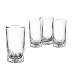 Bormioli Rocco Graphics Glasses, Set of 4 - Tumblers with Reflective Base - Elegant Italian Barware for Aromatic Spirits - 1 of 4