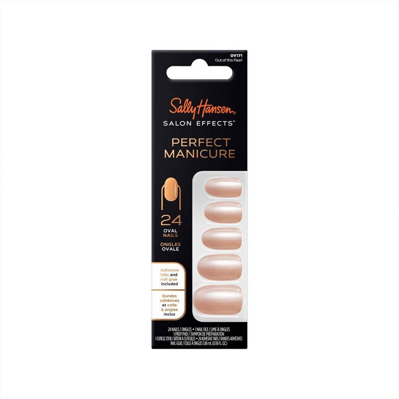 Sally Hansen Salon Effects Perfect Manicure Press-On Nails Kit - Oval - Out Of This Pearl - 24ct, 1 of 8