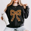 Simply Sage Market Coquette Orange Checker Bow Lightweight Garment Dyed Sweatshirt - 2 of 4