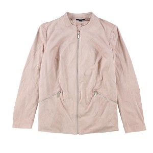 Alfani Womens Suede Zip Jacket - 1 of 2