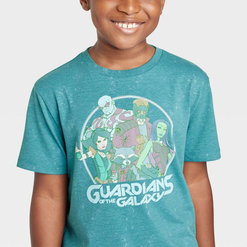 Boys' Marvel Guardians of The Galaxy Short Sleeve Graphic T-Shirt - Teal Blue, 2 of 4
