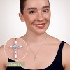 GILDED 1/10 CTTW Lab Grown Diamond Cross Pendant in Sterling Silver, 18 Inch Chain - 3 of 4