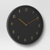 16" Luxe Wall Clock Black/Brass - Threshold™: Sleek Round Design for Home Decor - image 3 of 3