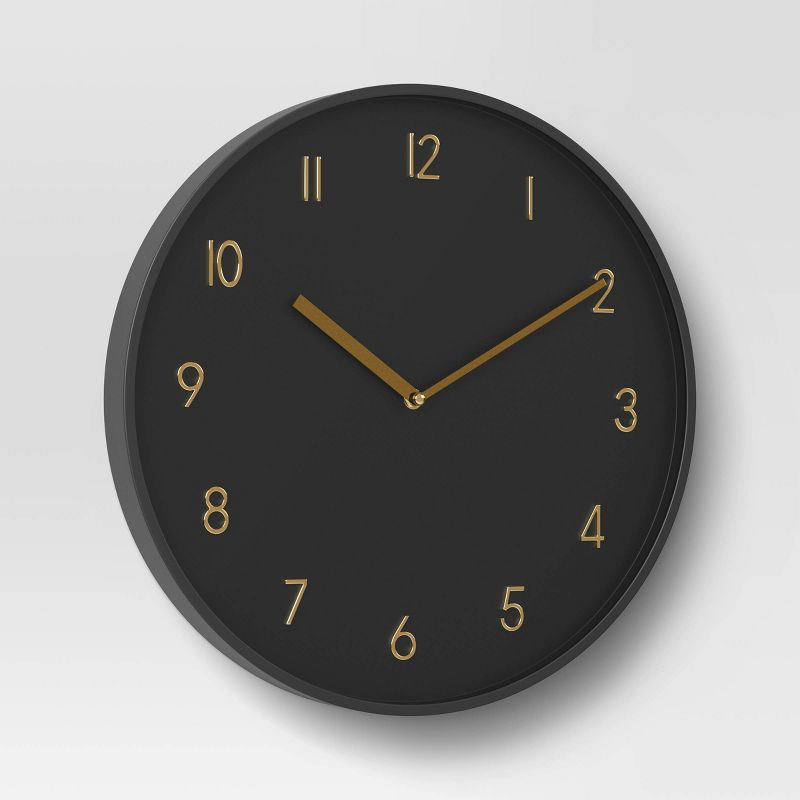 16&#34; Luxe Wall Clock Black/Brass - Threshold&#8482;, 4 of 5