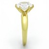 Slickblue Gold Stainless Steel Women's Ring with Round Clear CZ, Single-Tone, Engagement Look, Size 5-10 - 4 of 4