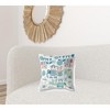 18" X 18" Blue And White Paisley Blown Seam Suede Throw Pillow - 2 of 4