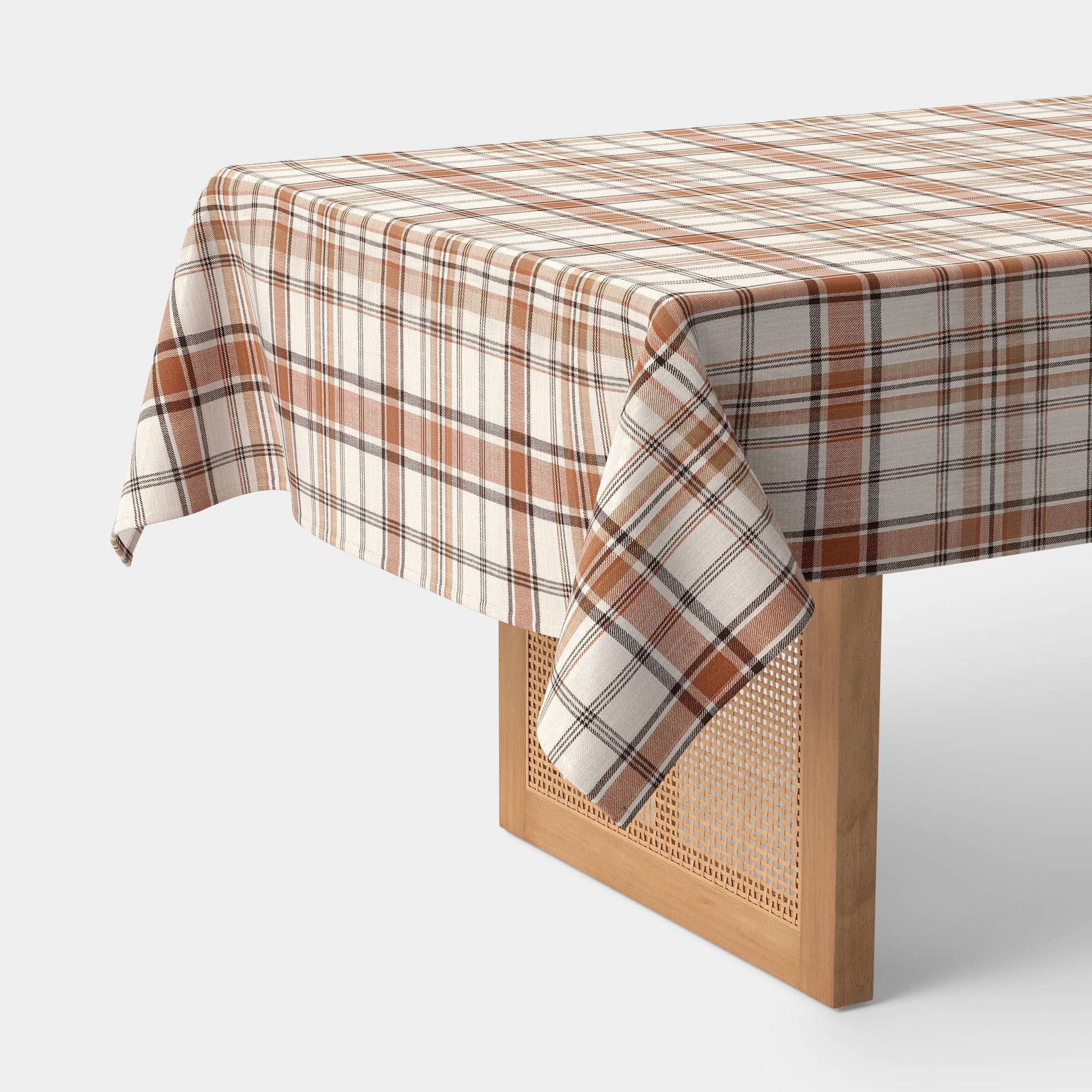 84"x60" Plaid Tablecloth Tan - Threshold™