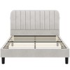 Yaheetech Upholstered Platform Bed Frame with Square Tufted Fabric Headboard - 2 of 4